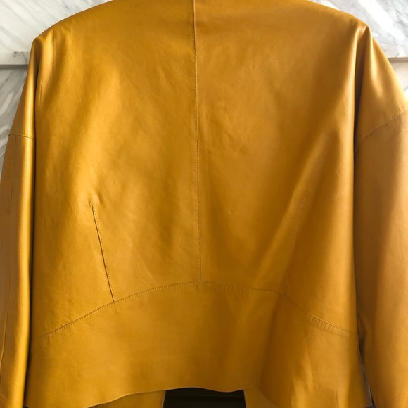 Yellow, 100% lamb leather jacket by hoss - Picture 4 of 8